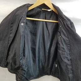 Women's Black Denim Moto Jacket Size M alternative image