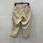 NWT Womens Beige Flat Front Slash Pocket Straight Leg Capri Pants Size 6 image number 2