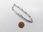 10K White Gold Puffed Etched & Brushed Textured Bar Linked Bracelet For Repair 5.1g image number 4