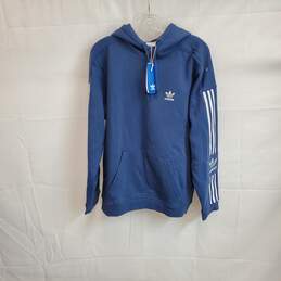Adidas Blue Tech Hoodie Sweatshirt MN Size S NWT