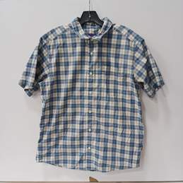 Patagonia Men's Blue Plaid Short Sleeve Button-Up Shirt Size M