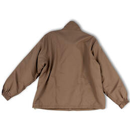 Womens Brown Mock Neck Long Sleeve Pockets Full-Zip Jacket Size 2XL alternative image