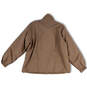Womens Brown Mock Neck Long Sleeve Pockets Full-Zip Jacket Size 2XL image number 2