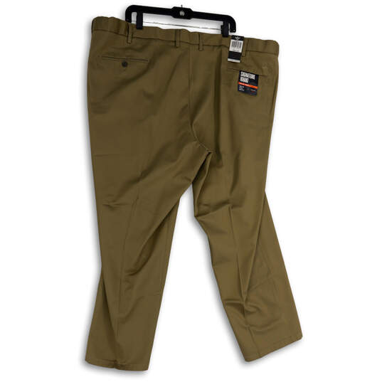 NWT Mens Brown Pleated Signature Straight Leg Khaki Pants Size 50x30 image number 4