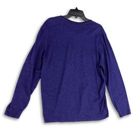 Womens Blue V-Neck Long Sleeve Stretch Pullover T-Shirt Size Large alternative image