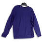 Womens Blue V-Neck Long Sleeve Stretch Pullover T-Shirt Size Large image number 2