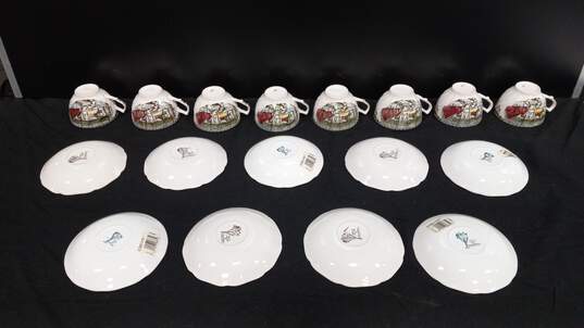 Set of Assorted Johnson Bros Friendly Village Cups & Saucers image number 2