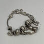 Designer Brighton Silver-Tone Chain Rhinestone Multiple Charm Bracelet image number 1