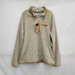 NWT The North Face MN's Gordon Lyons Heather Beige 1/4 Zip Fleece Pullover Size XL