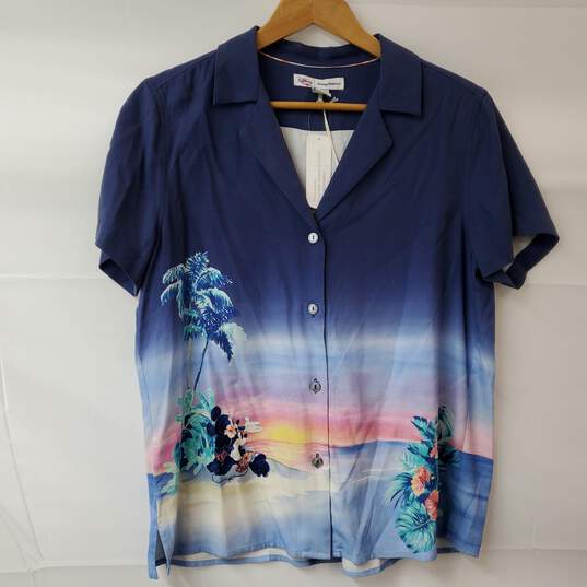 Tommy Bahama Disney Special Edition Micky Minnie Sunset Island Silk Shirt S NWT image number 1
