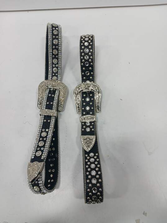 Pair of Women's Rhinestone Belts Size XL image number 5