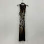 NWT Womens Brown Beige Printed Sleeveless Tie Waist V-Neck Maxi Dress Sz M image number 2