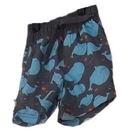Baby Blue Fish Print Elastic Waist Swim Trunks Shorts Size 6-9 Months alternative image