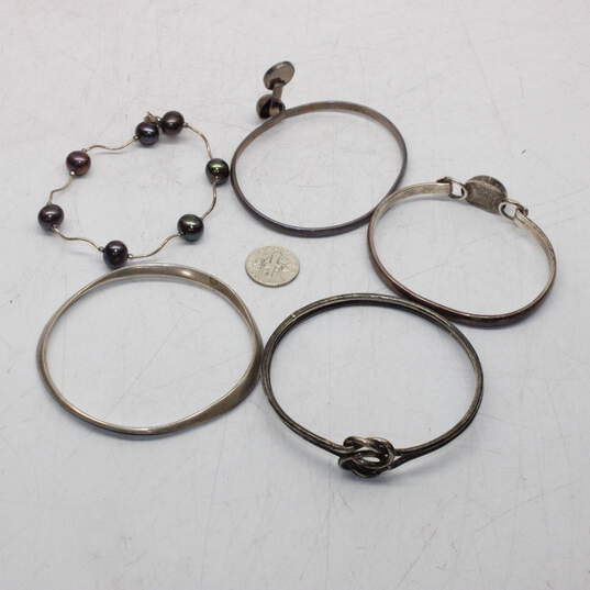 Assortment of 5 Sterling Silver Bracelets - 77.9g image number 7