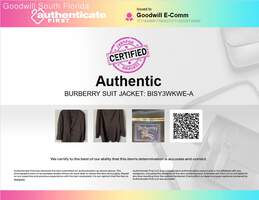 Authentic Burberry Mens Brown Wool Notch Lapel Two-Button Suit Jacket Size 42R alternative image
