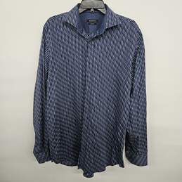 Blue Classic Fit Button Up Collared Shirt