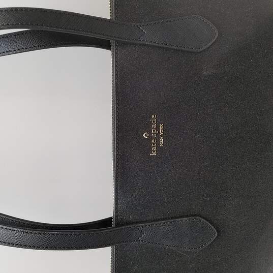 Buy the Kate Spade Black Glitter Tote Bag | GoodwillFinds