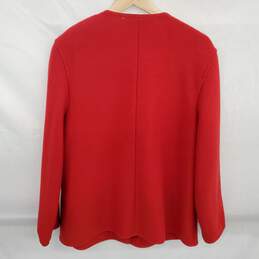 Geiger Collections Women's Red Wool Cardigan Size 42 alternative image