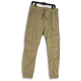 NWT H&M Mens Khaki Cargo Pocket Tapered Leg Jogger Pants Size Small