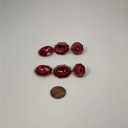 Designer J. Crew Gold-Tone Red Crystal Cut Stone Dangle Earrings alternative image