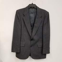 Mens Gray Pockets Long Sleeve Collared Single Breasted Blazer Jacket Size 30