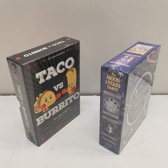 Lot of 2 Card Games-Tacos vs. Burritos & The Moon & Stars Tarot Jayne Wallace image number 3