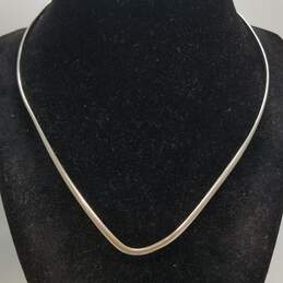 Mexico 925 Sterling Silver V Shape Tension 16inch Choker Necklace 18.2g