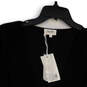 NWT Womens Black Pinstripe Wrap V-Neck Long Sleeve Blouse Top Size Small image number 3