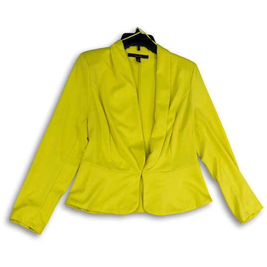 Womens Yellow Shawl Collar Long Sleeve Single Breasted Blazer Size Large image number 1