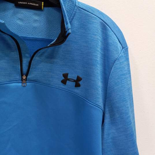 Under Armour Men's Blue 1/4 Zip Pullover Jacket Sweater Size L image number 3