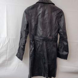 Kenneth Cole New York Black Leather Coat Women's SM alternative image