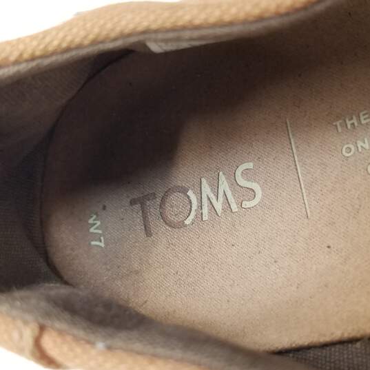 Toms Women's Tan Canvas Slip On Shoes Size 7 image number 7