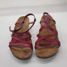 Birkenstock Papillio Women's Bella Fiori Berry Pink Leather Strappy Sandals Size 7.5