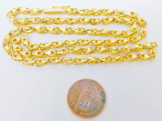 Vintage 14K Yellow Gold Fancy Link Necklace 14.6g image number 5