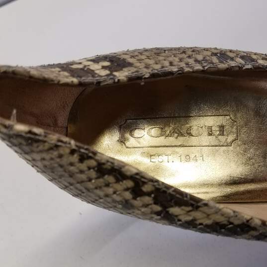 COACH Chelsey Snakeskin Embossed Leather Pump Heels Shoes Size 9B image number 8