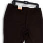 NWT Womens Brown Flat Front Straight Leg Regular Fit Dress Pants Size 11/12 image number 4