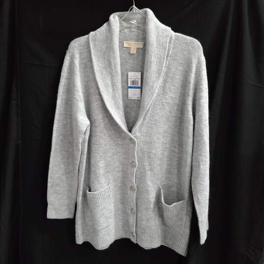 Michael Kors Women's Pearl Heather LS Cardigan Sweater Size XL NWT image number 1