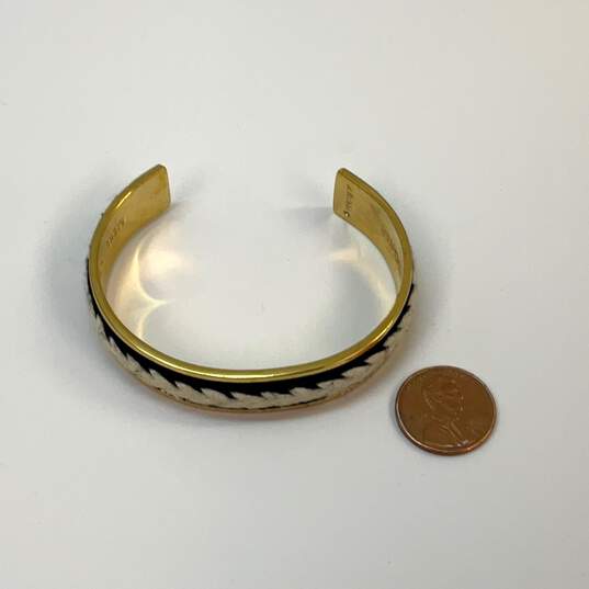 Designer Stella & Dot Gold-Tone Engraved Illuminate Cuff Bracelet image number 3