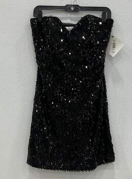 Badgley Mischka Women's Size 4 Black Sequin Dress alternative image