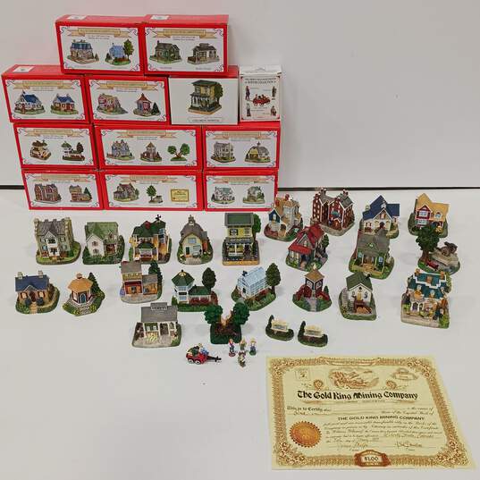 Lot of International Resources The Americana Collection "All In One From Liberty Falls" Miniature Town Figurines IOB image number 1