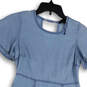 Womens Blue Key Hole Back Short Sleeve Short Fit And Flare Dress Size 0 image number 3