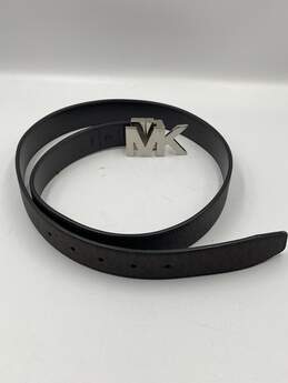 Michael Kors Mens Black Leather Monogram Adjustable Dress Belt W-0528107-F