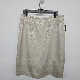 Tan Silver Floral Print Skirt Jacket Two Piece Set alternative image
