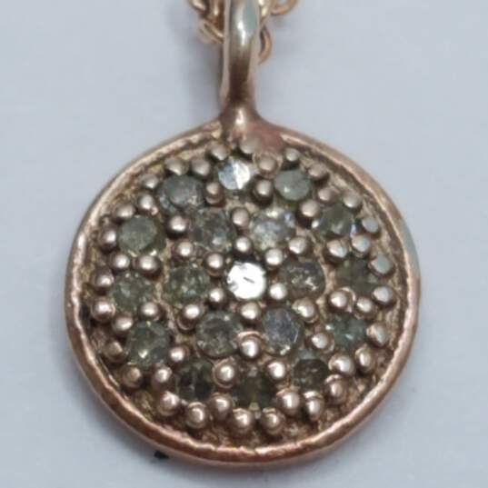 Rose Gold Filled Diamond Disc Pendant Necklace 1.4g image number 4
