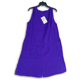 NWT Flax Womens Purple Sleeveless Button Front Shift Dress Size Medium alternative image