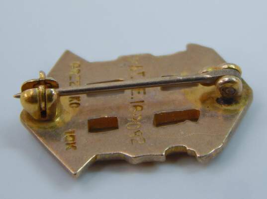 VNTG 10K Yellow Gold Seed Pearl Fraternity Pin 2.3g image number 4