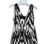 Womens White Brown Chevron Sleeveless V-Neck Ruched Maxi Dress Size Small image number 4