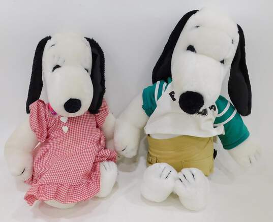 Buy the Vintage 1968 Peanuts Snoopy and Snoopys Sister Plush Stuffed Animals  | GoodwillFinds