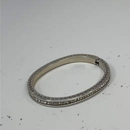 Designer Brighton Silver-Tone Clear Rhinestone Beaded Bangle Bracelet