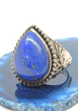 Doug Paulus Sterling Silver Lapis Lazuli Floral Ring 16.0g alternative image
